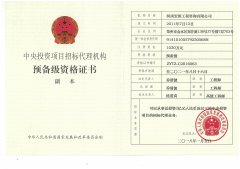 中央投资项目招标代理资格预备级副本